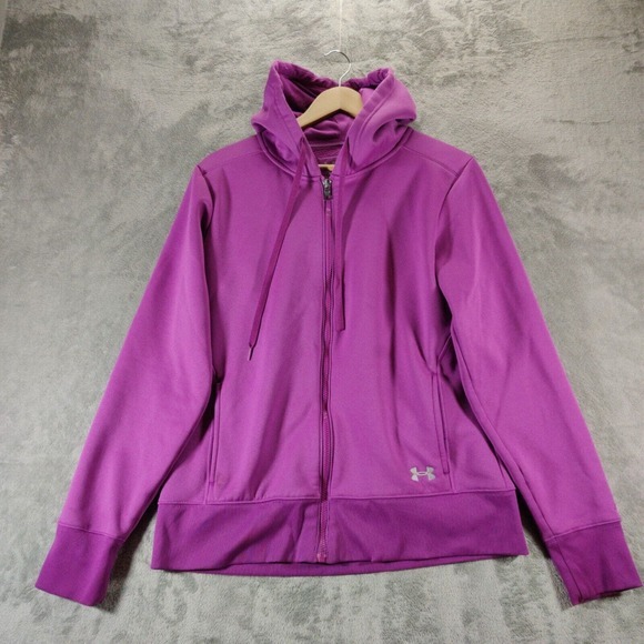 Under Armour Sweatshirt Womens Large Purple Hooded‎ U-Storm Hoodie - Picture 1 of 12